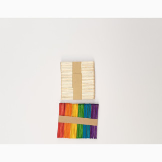 Plain Popsicle Sticks and Colourful Popsicle