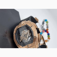 Original Hublot Leather With Skeleton Engine