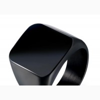 Glossy Titanium Steel Mens Retro Ring