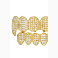 18k Gold Plated Cz Vire Grillz