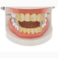 18k Gold Plated Cz Vire Grillz