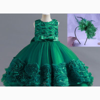 Green Ceremonial Princess Tail Ball Gown