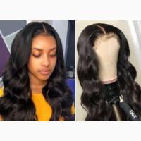 Closure Wavy Black Human Hair Lace Wig