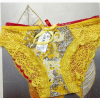Cotton Pant with Lace Trim - Available in Yellow and Red
