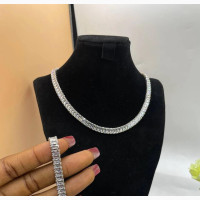 Tennis Icy Necklace and Bracelet Duo - Brand New