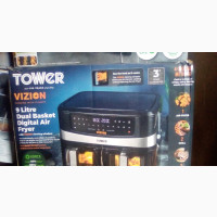High Quality Tower Dual Basket Digital Air Fryer, 9liters