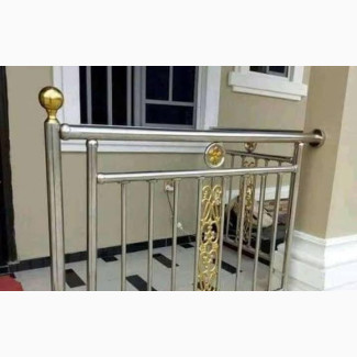 Stainless Handrail with Gold Design - High Quality