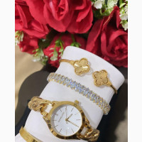 Complete Wristwatch and Bracelets Set