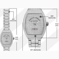 High-Quality Diamond-Encrusted Frank Muller Wristwatch
