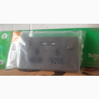 Schneider Electric 13A Double Socket With USB - Brand New