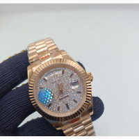 Authentic Swiss Made Rolex With Inside Iced Bezel Stones
