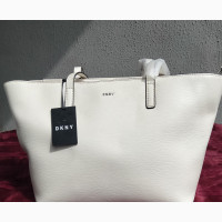 DKNY Bryant Medium Zippered Tote Bag in White