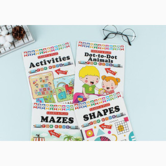 4 in 1 Children Activities Books, Practice Books, Shapes Book