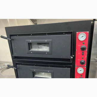 Black Double Deck Pizza Oven
