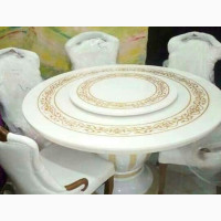 White Dining Table with Six Chairs - Brand New