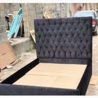 4.5 by 6 Solid Suede Bedframe