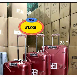 Set of 3 Rubber Travel Luggage. 4 Tyres. Double Handles
