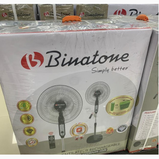 Binatone 18 Rechargeable Fan + Free SURGE EXTENSION