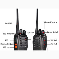 Brand New Baofeng Walkie Talkies with Flashlight - 2 Pcs