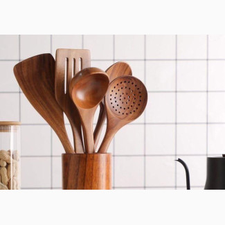 Wooden Non-Stick Cooking Spoon Set of 8