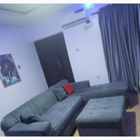 Sitting Room Couch and Center Table, L-Shaped