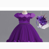 Purple Ceremonial Ball Gown With Hair Accessories