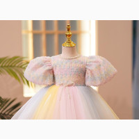 Puff Rose Rainbow Ball Dress
