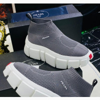 PRADA Lúxury Designer Thick Sole Laceless Sneakers
