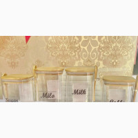 Borosilicate Square Storage Jar With Bamboo Lid and Spoon