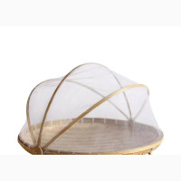 Bamboo Woven Fruit Vegetable Basket With Mosquito Bug Proof