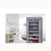 10layer 9grid Dustproof Shoe Rack Shelf Storage Closet