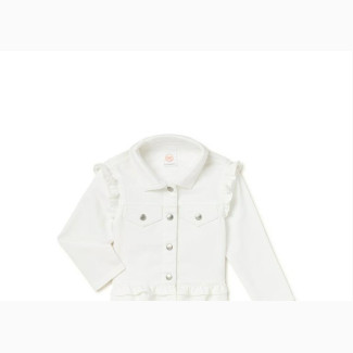 Wonder Nation Baby Girls#039; Knit Ruffle Denim Jacket