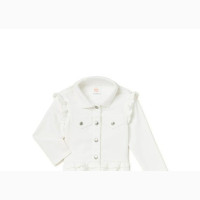 Wonder Nation Baby Girls#039; Knit Ruffle Denim Jacket