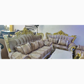 High Quality Turkish Royal Fabric Sofa Chair Complete Set