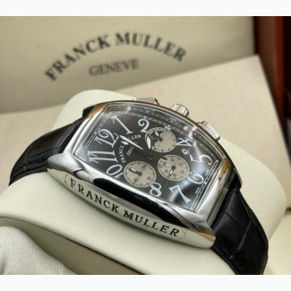 Franck Muller Black Stylish Design Leather Watch