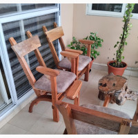 Stylish Natural Timber Furniture Set - Home Interiors Chairs