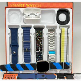 Ultra 12+1 Smartwatch With 10 Straps, Airpod Pro, Watch Pouch