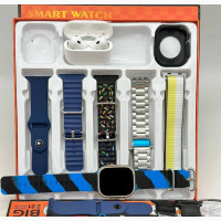Ultra 12+1 Smartwatch With 10 Straps, Airpod Pro, Watch Pouch