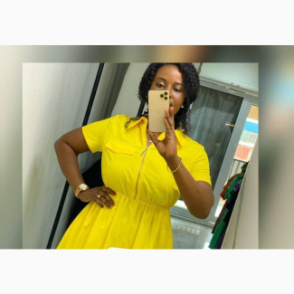 Cute Yellow Midi Chiffon Dress