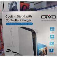PS5 Stand Cooling Fan With Dual Controller Charging Station