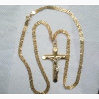 ITALY 750 Tested 18krt Gold Necklace Carpet Wit Crucifix
