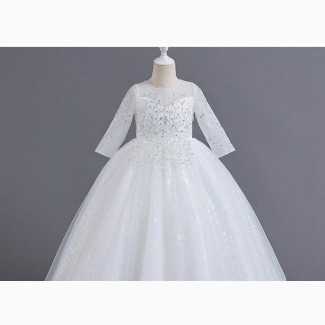 Stunning White Dress with Quarter Sleeves