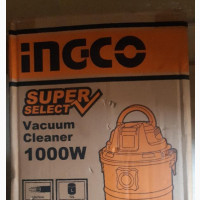 Ingco Vacuum Cleaner - Powerful 1000W, 12 Litres tank, Wet Cleaning, Corded, Yellow