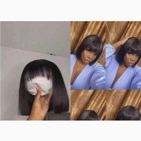 8 Inches Fringe Human Hair Wig