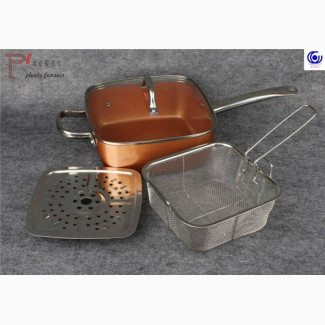 4pcs Nonstick Copper Plating Square Pan