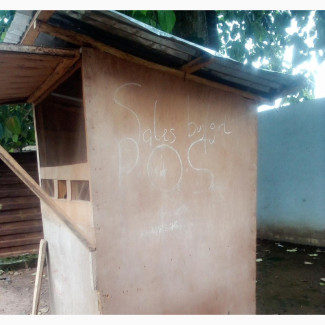 Pos Kiosk with Chair and Banner for Sale