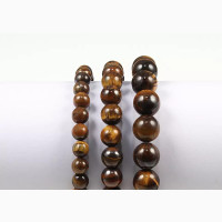 Tiger Eye Beads Bracelet Classic Unisex Natural Stone
