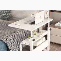 Movable Laptop Table with Adjustable Height and Storage