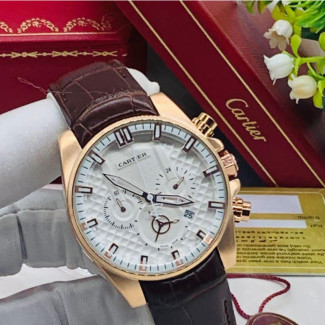 Water Resistant Cartier Mens Chronograph Watch