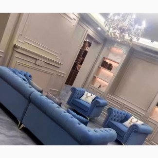 Luxury L Sofa Set With 2 Singles (Throw Pillows Optional)